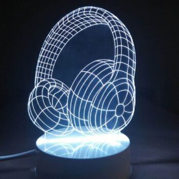 Intra απο ξύλο plywood 3mm-4mm πάχος – ξύλο χαρακτικής με λέιζερ σετ ακουστικών 3D Illusion Lamp 30x30 cm INTRAVECTRY-MY544918 - Image 1