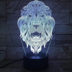 Intra απο ξύλο plywood 3mm-4mm πάχος – και χαραγμένο Lion Open Mouth 3D LED Night Light Light 10x10 cm INTRAVECTRY-MY544296