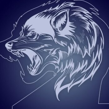 Intra απο ξύλο plywood 3mm-4mm πάχος – Λαμπτήρας νύχτας με χαραγμένο με λέιζερ Angry Wolf 3D Illusion Night Light 12x15 cm INTRAVECTRY-MY556443 - Image 1