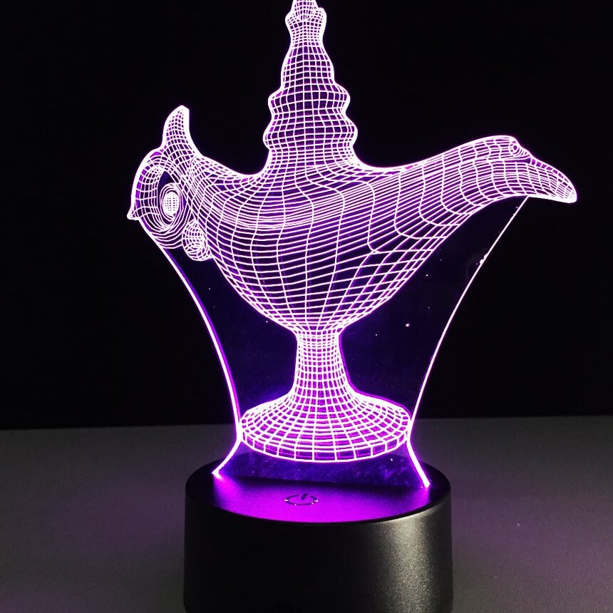 Intra απο ξύλο plywood 3mm-4mm πάχος – Μαγικό φωτιστικό Aladdin με χαραγμένο λέιζερ 3D Illusion Ακρυλικό Νυχτερινό φως 20x20 cm INTRAVECTRY-MY556452