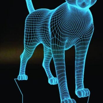 Intra απο ξύλο plywood 3mm-4mm πάχος – και Engraved Cat 3D Illusion Night Light Light 25x30 cm INTRAVECTRY-MY544935 - Image 1