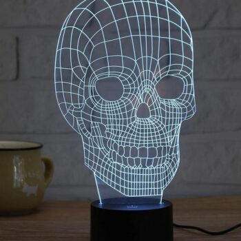 Intra απο ξύλο plywood 3mm-4mm πάχος – και χαραγμένο κρανίο 3D Illusion Night Light Light 50x60 cm INTRAVECTRY-MY544311 - Image 1