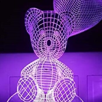 Intra απο ξύλο plywood 3mm-4mm πάχος – και χαραγμένη λυχνία LED 3D Illusion Teddy Heart 20x25 cm INTRAVECTRY-MY544315 - Image 1