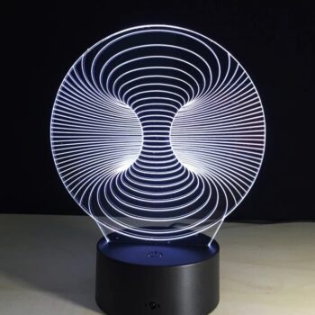 Intra απο ξύλο plywood 3mm-4mm πάχος – Λάμπα φωτισμού 3D Space Warp Novelty Illusion με χαραγμένο λέιζερ 15x15 cm INTRAVECTRY-MY556481 - Image 1