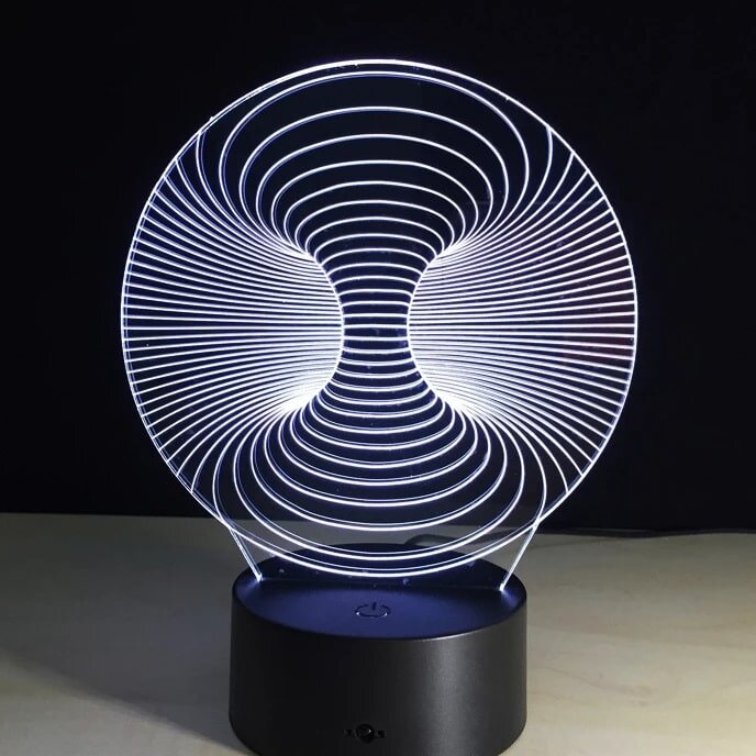 Intra απο ξύλο plywood 3mm-4mm πάχος – Λάμπα φωτισμού 3D Space Warp Novelty Illusion με χαραγμένο λέιζερ 15x15 cm INTRAVECTRY-MY556481