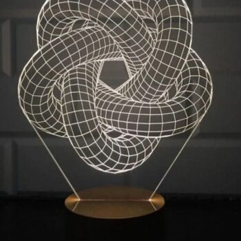 Intra απο ξύλο plywood 3mm-4mm πάχος – Laser Engraved Torus Knot 5 3D Illusion LED Lamp 45x50 cm INTRAVECTRY-MY556484 - Image 1