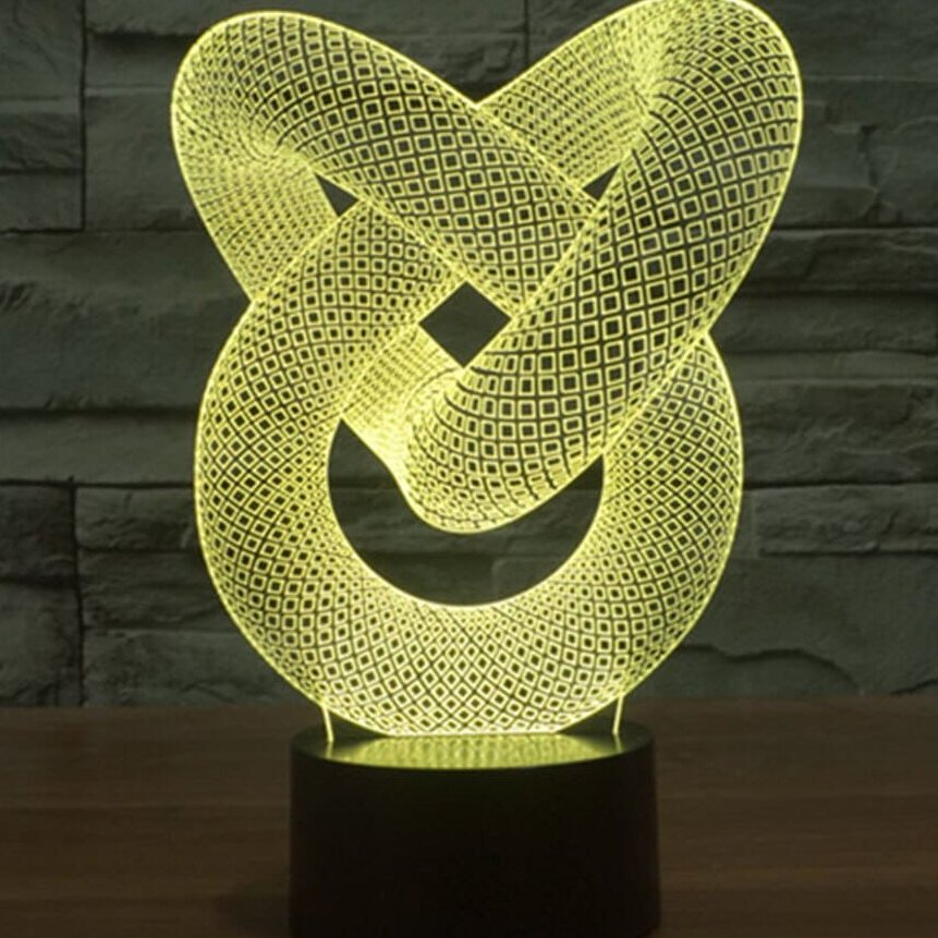 Intra απο ξύλο plywood 3mm-4mm πάχος – Laser Engraved Love Knot 3D Illusion Lamp 30x35 cm INTRAVECTRY-MY556485