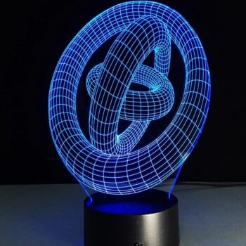 Intra απο ξύλο plywood 3mm-4mm πάχος – Χαραγμένο με λέιζερ 3D δαχτυλίδι σε δαχτυλίδι Λάμπα LED Illusion 40x45 cm INTRAVECTRY-MY544342 - Image 1