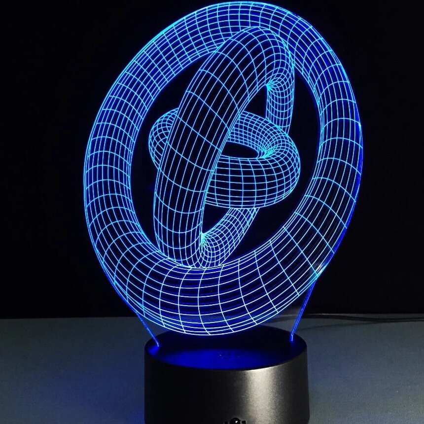 Intra απο ξύλο plywood 3mm-4mm πάχος – Χαραγμένο με λέιζερ 3D δαχτυλίδι σε δαχτυλίδι Λάμπα LED Illusion 30x35 cm INTRAVECTRY-MY544969