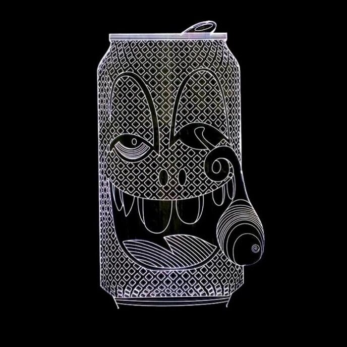 Intra απο ξύλο plywood 3mm-4mm πάχος – Συσκευασία Tin Pack 3D LED Illusion Lamp Night Light Engraving File Laser 30x35 cm INTRAVECTRY-MY544350