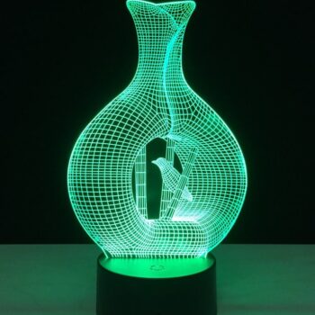 Intra απο ξύλο plywood 3mm-4mm πάχος – ξύλο χαρακτικής λέιζερ βάζο με 3D λάμπα ψευδαίσθησης πουλί 30x35 cm INTRAVECTRY-MY544979 - Image 1