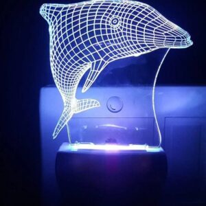 Intra απο ξύλο plywood 3mm-4mm πάχος – ξύλο χαρακτικής με λέιζερ 3D Illusion Lamp Ballina Whale 35x40 cm INTRAVECTRY-MY544360