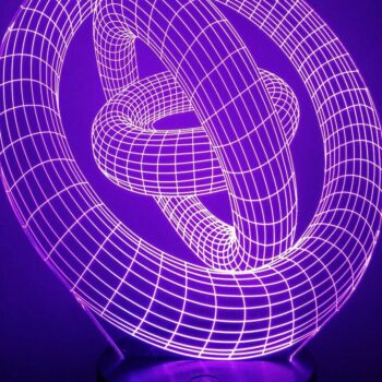 Intra απο ξύλο plywood 3mm-4mm πάχος – Λαμπτήρας ψευδαίσθησης LED νυχτερινού φωτός 3D Ring χαραγμένο με λέιζερ 30x35 cm INTRAVECTRY-MY556507 - Image 1