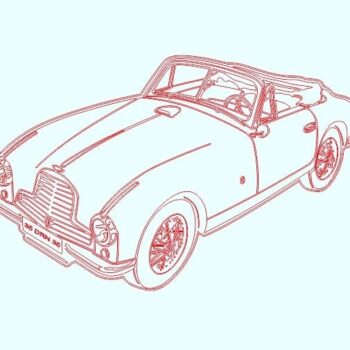 Intra απο ξύλο plywood 3mm-4mm πάχος – ξύλο χαρακτικής με λέιζερ Aston Martin DB2 Car 3D Illusion Lamp 35x40 cm INTRAVECTRY-MY556508 - Image 1