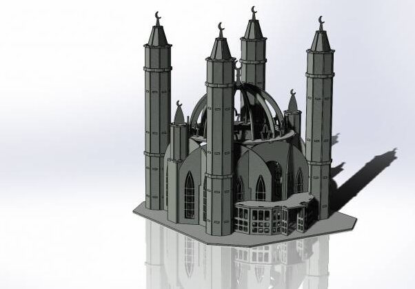 Intra απο ξύλο plywood 3mm-4mm πάχος – Ξύλινο Μακέτα Τζαμί 30x35 cm INTRAVECTRY-MY552027