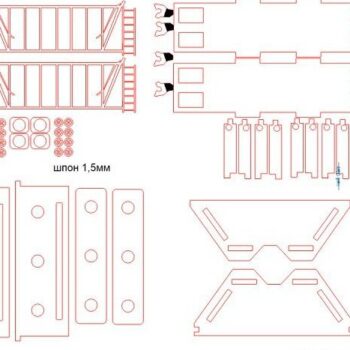 Intra απο ξύλο plywood 3mm-4mm πάχος – Grain Hopper Railway Wagon Desk Organizer ξύλο 50x60 cm INTRAVECTRY-MY554182 - Image 5