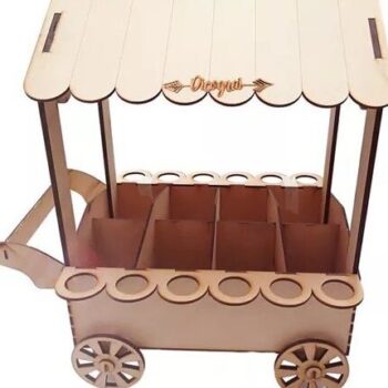 Intra απο ξύλο plywood 3mm-4mm πάχος – ξύλο Candy Cart for Party 25x25 cm INTRAVECTRY-MY544447 - Image 1