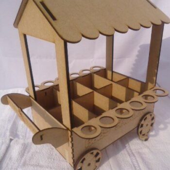 Intra απο ξύλο plywood 3mm-4mm πάχος – ξύλο Candy Cart for Party 25x25 cm INTRAVECTRY-MY544447 - Image 2