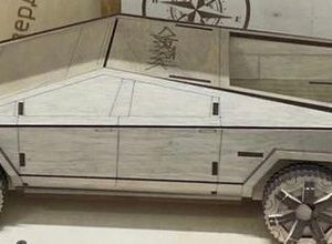 Intra απο ξύλο plywood 3mm-4mm πάχος – ξύλο 3D Ξύλινου Μοντέλου Tesla Cybertruck 20x25 cm INTRAVECTRY-MY560665