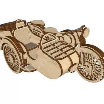 Intra απο ξύλο plywood 3mm-4mm πάχος – Μοτοσικλέτα με ξύλο 3D ξύλινου κιτ κατασκευής Sidecar 25x30 cm INTRAVECTRY-MY544463 - Image 3