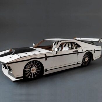 Intra απο ξύλο plywood 3mm-4mm πάχος – ξύλο Ford Mustang Car 3D Ξύλινο Μοντέλο 30x35 cm INTRAVECTRY-MY554876 - Image 2