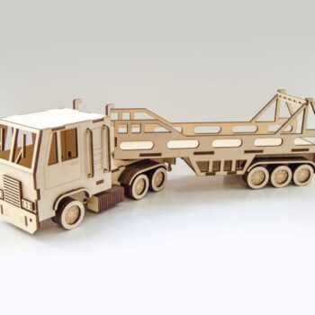 Intra απο ξύλο plywood 3mm-4mm πάχος – ξύλο 3D Ξύλινου Μοντέλου Semi Trailer Truck 15x15 cm INTRAVECTRY-MY544472 - Image 2