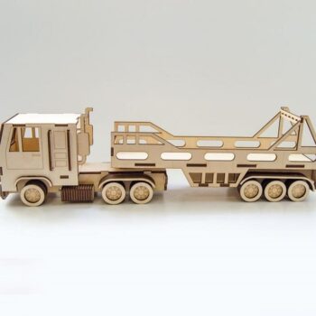 Intra απο ξύλο plywood 3mm-4mm πάχος – ξύλο 3D Ξύλινου Μοντέλου Semi Trailer Truck 15x15 cm INTRAVECTRY-MY544472 - Image 3