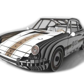 Intra απο ξύλο plywood 3mm-4mm πάχος – ξύλο κλασικού ξύλινου μοντέλου Porsche 911 25x30 cm INTRAVECTRY-MY561517 - Image 1