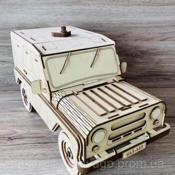Intra απο ξύλο plywood 3mm-4mm πάχος – Μίνι μπαρ UAZ Military Vehicle Wood File 45x50 cm INTRAVECTRY-MY560676 - Image 2
