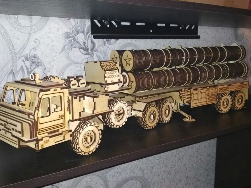 Intra απο ξύλο plywood 3mm-4mm πάχος – ξύλο 3D ξύλινου μοντέλου S400 Triumf Missile System 45x50 cm INTRAVECTRY-MY560677