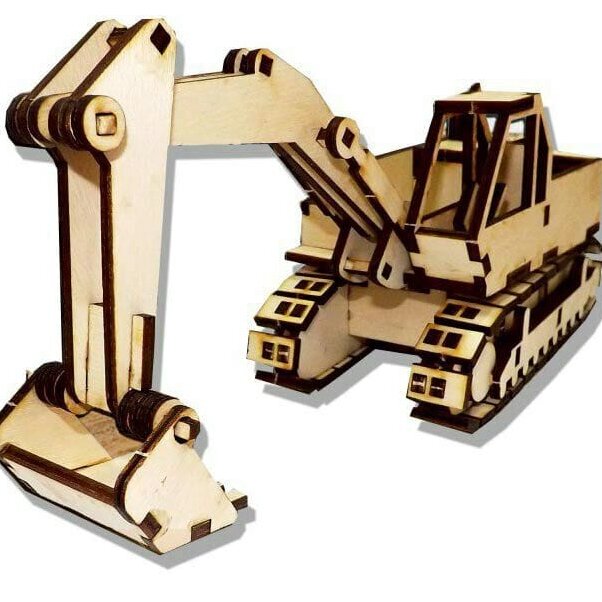 Intra απο ξύλο plywood 3mm-4mm πάχος – ξύλο κιτ παιχνιδιών 3D ξύλινων κατασκευών εκσκαφέων 30x35 cm INTRAVECTRY-MY560682