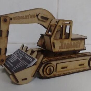 Intra απο ξύλο plywood 3mm-4mm πάχος – ξύλο κιτ παιχνιδιών 3D ξύλινων κατασκευών εκσκαφέων 25x25 cm INTRAVECTRY-MY544484 - Image 2