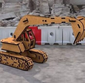 Intra απο ξύλο plywood 3mm-4mm πάχος – ξύλο κιτ παιχνιδιών 3D ξύλινων κατασκευών εκσκαφέων 25x25 cm INTRAVECTRY-MY544484 - Image 3