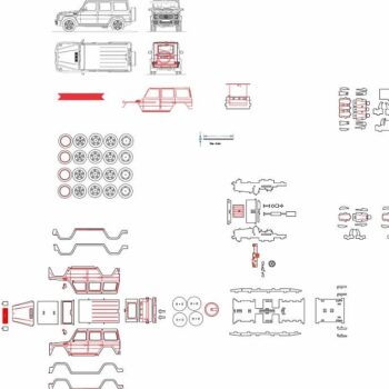 Intra απο ξύλο plywood 3mm-4mm πάχος – ξύλο Ξύλινου Μοντέλου Mercedes Benz Gelik 25x30 cm INTRAVECTRY-MY544486 - Image 5