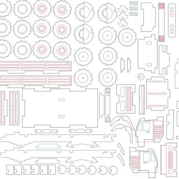 Intra απο ξύλο plywood 3mm-4mm πάχος – ξύλο κιτ ξύλινων μοντέλων Dump Truck 50x60 cm INTRAVECTRY-MY544487 - Image 4