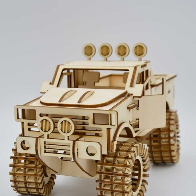 Intra απο ξύλο plywood 3mm-4mm πάχος – Monster Truck 3D Ξύλινο ξύλο παζλ 45x50 cm INTRAVECTRY-MY544489