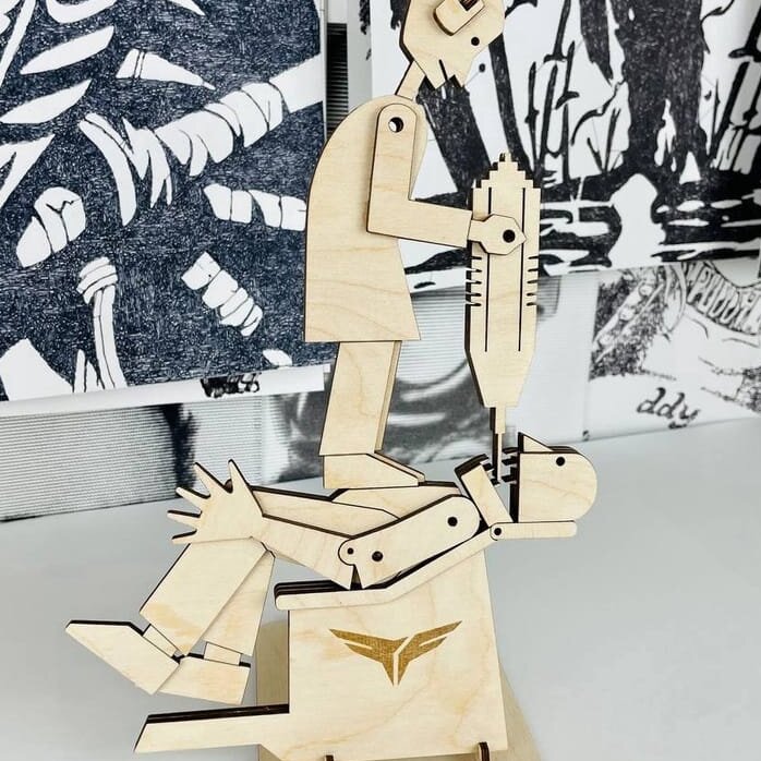 Intra απο ξύλο plywood 3mm-4mm πάχος – ξύλο Κινούμενο μοντέλου Ξύλινης Κατασκευής Demon Dentist 15x20 cm INTRAVECTRY-MY561550