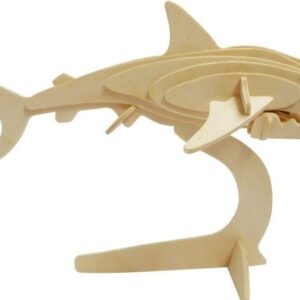 Intra απο ξύλο plywood 3mm-4mm πάχος – Shark Fish on Stand ξύλο 3D ξύλινου κιτ μοντέλων 12x15 cm INTRAVECTRY-MY555821