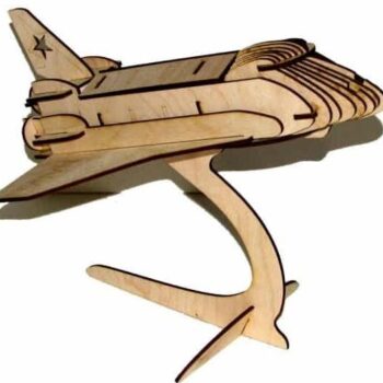 Intra απο ξύλο plywood 3mm-4mm πάχος – ξύλο διαστημικού λεωφορείου Orbiter σε βάση 3D ξύλινου κιτ μοντέλων 20x25 cm INTRAVECTRY-MY561559 - Image 1