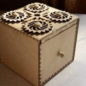 Intra απο ξύλο plywood 3mm-4mm πάχος – Ξύλινο χρηματοκιβώτιο με ξύλο κλειδαριάς συνδυασμού 10x10 cm INTRAVECTRY-MY544511