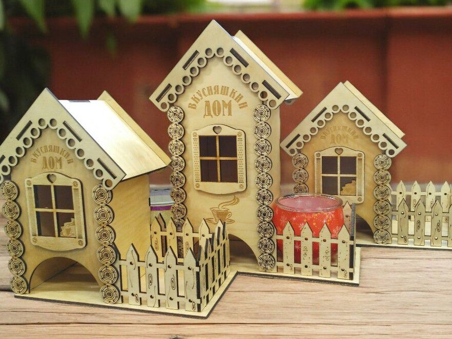 Intra απο ξύλο plywood 3mm-4mm πάχος – Τσαγιού με κουτί αποθήκευσης 25x30 cm INTRAVECTRY-MY547058