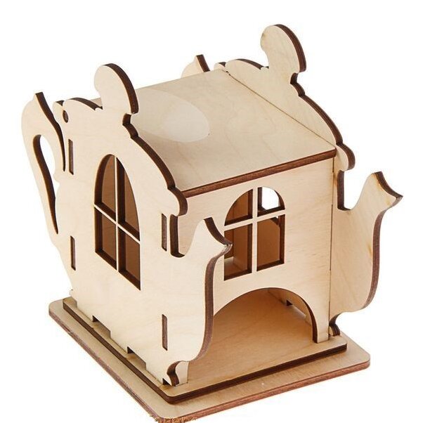 Intra απο ξύλο plywood 3mm-4mm πάχος – Teapot Tea Bag Dispenser 10x10 cm INTRAVECTRY-MY547065