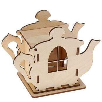 Intra απο ξύλο plywood 3mm-4mm πάχος – Teapot Tea Bag Dispenser 15x15 cm INTRAVECTRY-MY560323 - Image 2