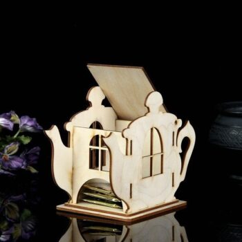 Intra απο ξύλο plywood 3mm-4mm πάχος – Teapot Tea Bag Dispenser 15x15 cm INTRAVECTRY-MY560323 - Image 3