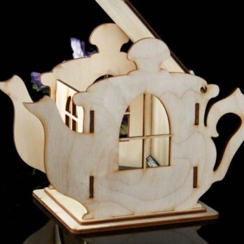 Intra απο ξύλο plywood 3mm-4mm πάχος – Teapot Tea Bag Dispenser 15x15 cm INTRAVECTRY-MY560323 - Image 4