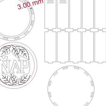 Intra απο ξύλο plywood 3mm-4mm πάχος – Στρογγυλό Ξύλινο Τσάι Caddy 40x40 cm INTRAVECTRY-MY560338 - Image 3