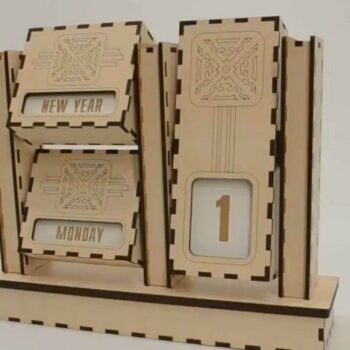 Intra απο ξύλο plywood 3mm-4mm πάχος – Επιτραπέζιο Διαρκές Ημερολόγιο 15x15 cm INTRAVECTRY-MY544574 - Image 1