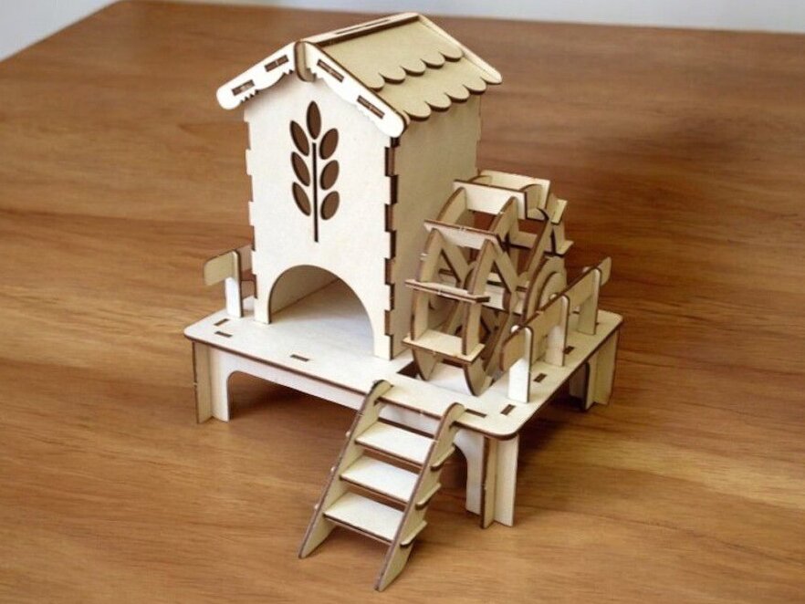 Intra απο ξύλο plywood 3mm-4mm πάχος – Watermill Tea Bag House 30x35 cm INTRAVECTRY-MY547116