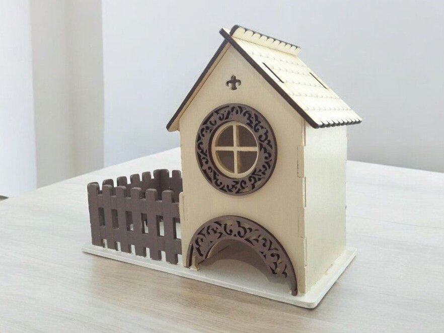 Intra απο ξύλο plywood 3mm-4mm πάχος – Διακοσμητικό Tea House Tea Bag Organizer 40x40 cm INTRAVECTRY-MY547126