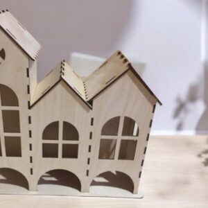 Intra απο ξύλο plywood 3mm-4mm πάχος – Ξύλινο Σακουλάκι Τσαγιού Box House 10x10 cm INTRAVECTRY-MY557822